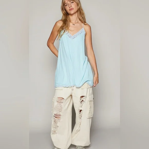 POL BABY BLUE LACE TANK! NWOT - Picture 5 of 5